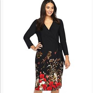 Black & Paisley wrap dress- NWT